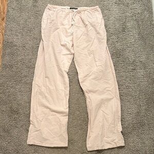 Light Pink Cotton Drawstring Pants
